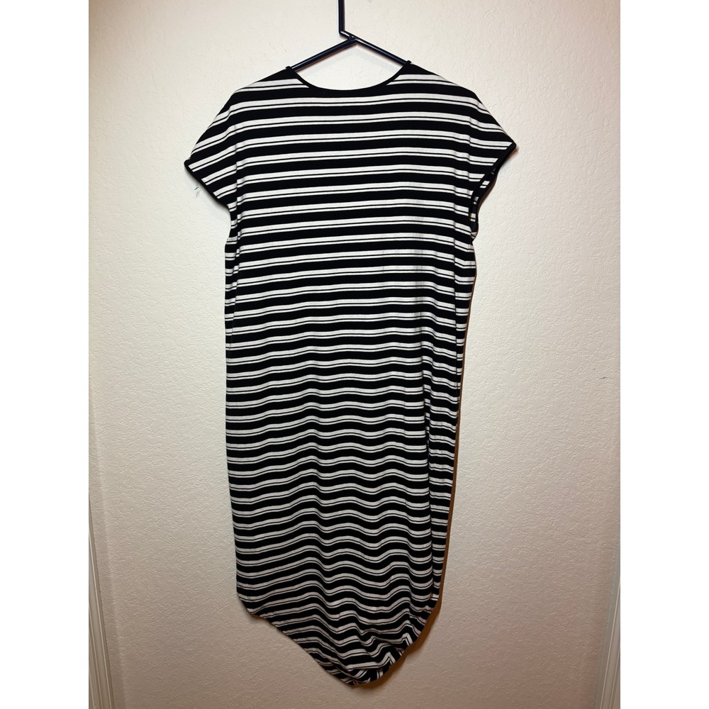 Universal Standard Black White Striped Pima Cotton Asymmetrical Dress XS US1002S - Picture 7 of 7
